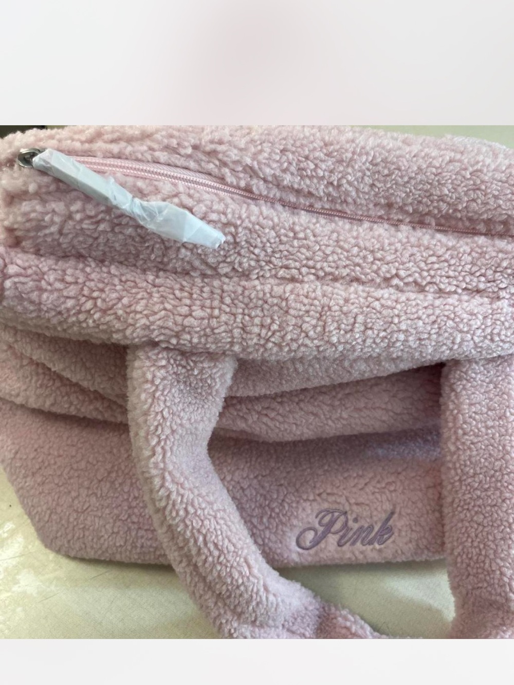 Pink Sherpa Tote  - Light Pink NEW